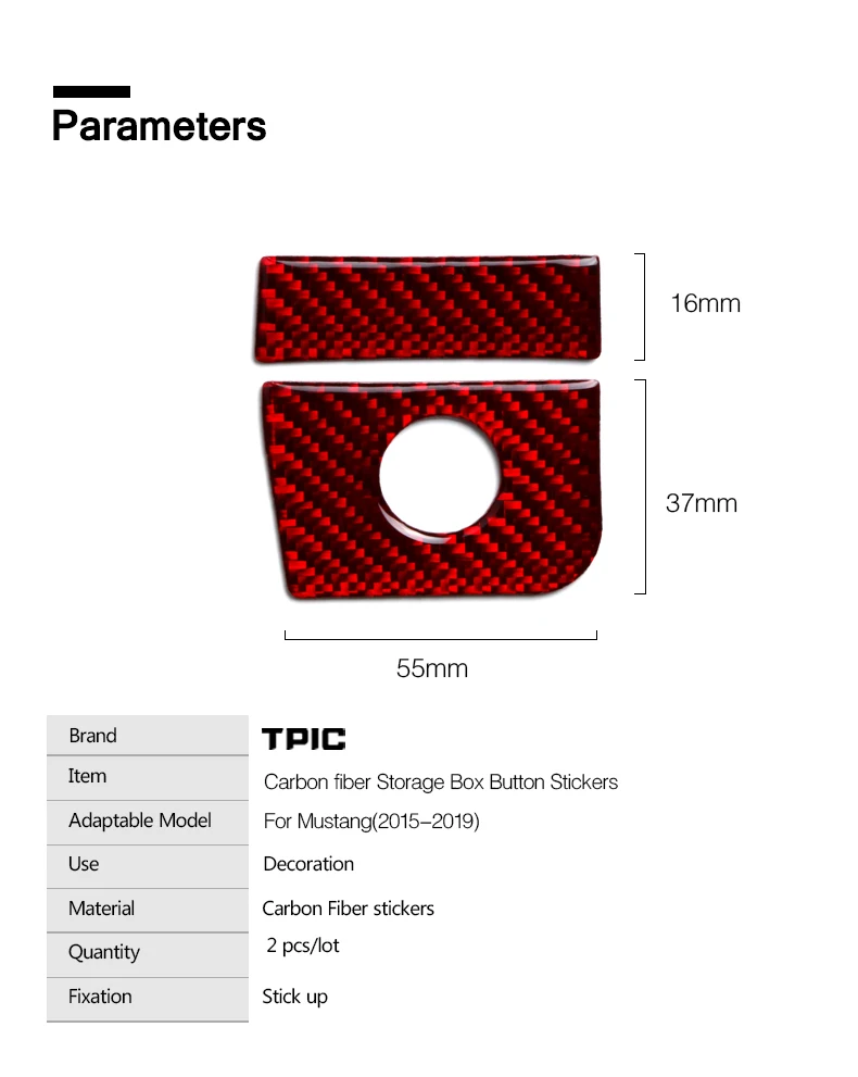 TPIC интерьерная коробка из углеродного волокна для хранения автомобиля, накладка на панель, наклейки, чехлы для автомобиля, Стайлинг Для Ford Mustang-, аксессуары