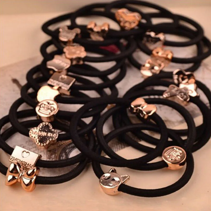 

2 Pcs New Korean Fashion Women H air Cute Black Elastic H air Bands Girl H airband H air Rope Gum Rubber Band