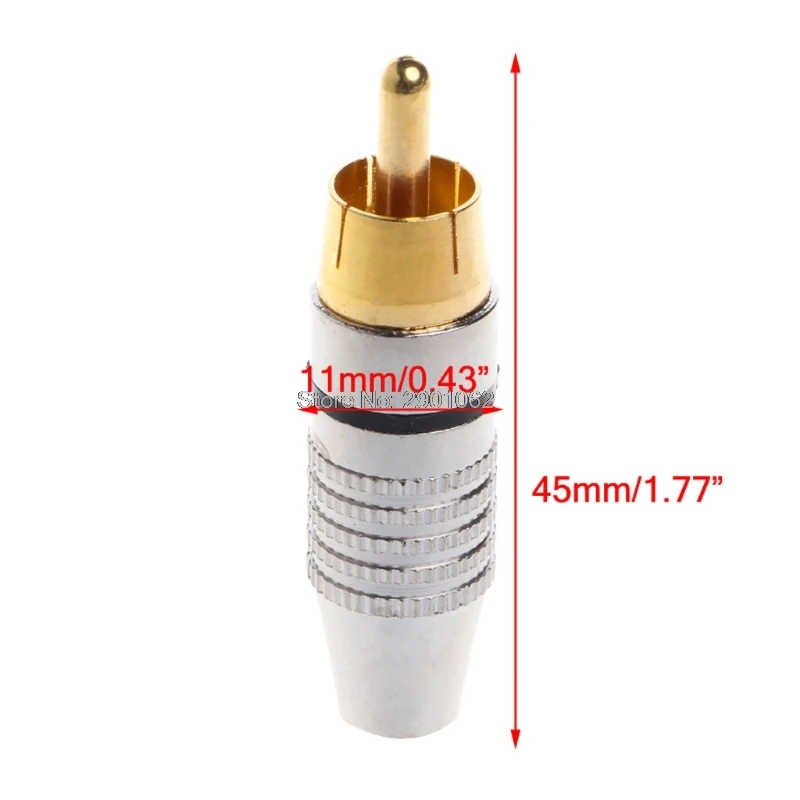 

20 Pcs RCA Plug Audio Video Locking Cable Connector Gold Plated AP16