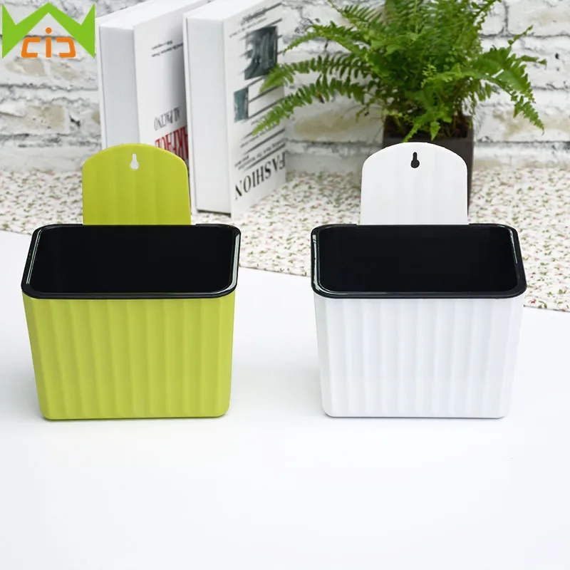WCIC Wall Mounted Green Plant Pot Plastic Flower Pot Outdoor Balcony