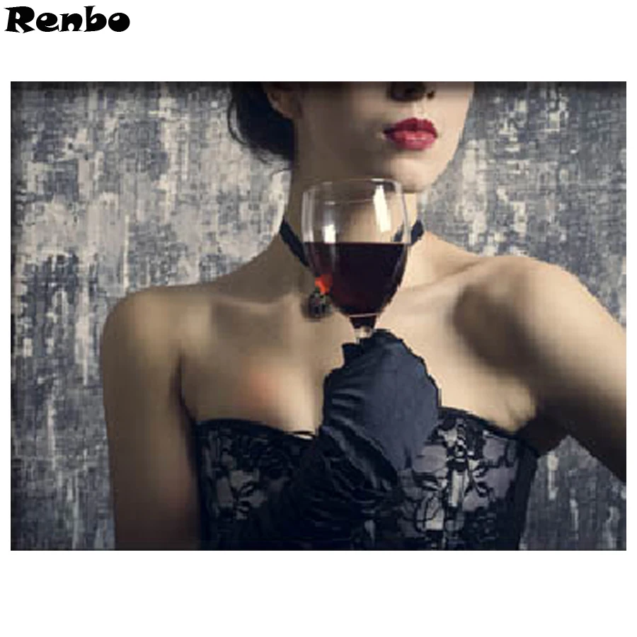 

Bar Wall Art 5d Diamond Painting Beauty Nordic Poster Party Red Wine Diamond Embroidery Stitch Rhinestones Pictures rammstein