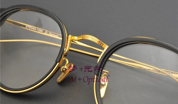 Ограниченная серия, винтажные очки, оправа из чистого титана, ультралегкие, 542, классические круглые очки для женщин и мужчин, унисекс