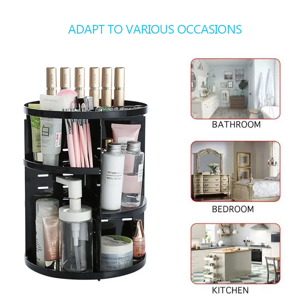 

Mutifunctional 360-degree Rotating Makeup Organizer Box Brush Holder Jewelry Organizer Case Jewelry Makeup Cosmetic Storage Box