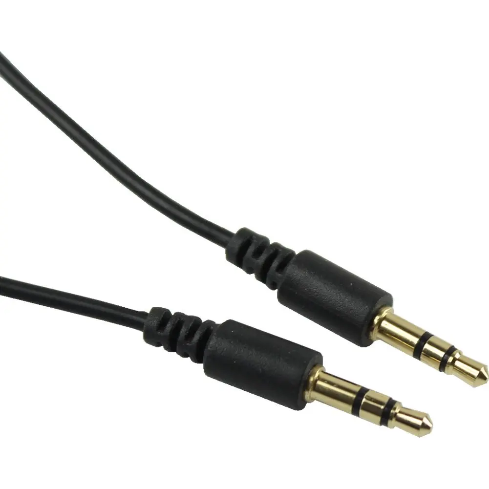 2Pcs 3.5mm M/M Stereo Headphone Audio Extension Cable Cord With Volume