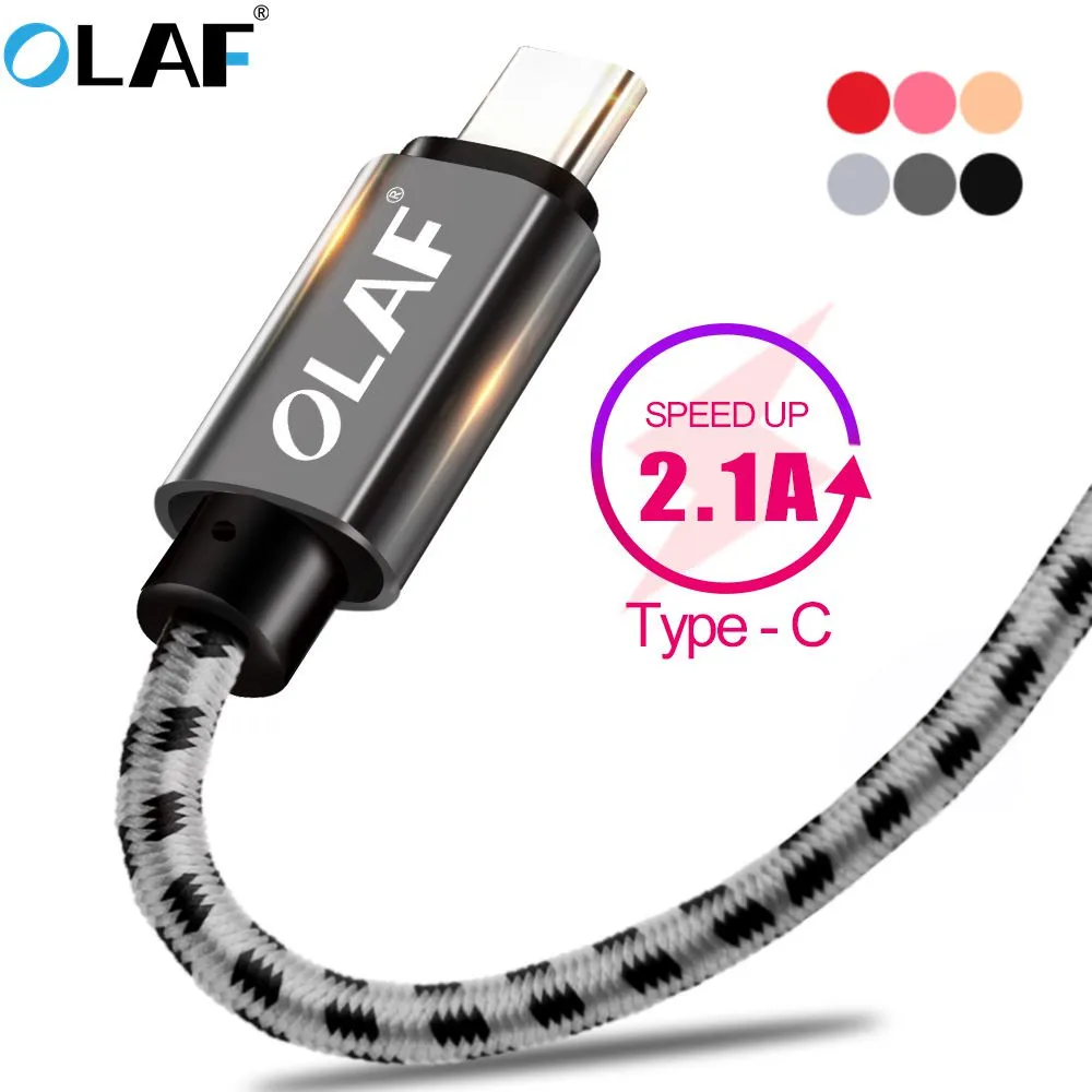 

OLAF USB Type C Fast Charging USB C Cable Type-C 3.1 Data Cord USB Phone Charger Cables For Samsung S9 S8 Note 9 8 pocophone F1
