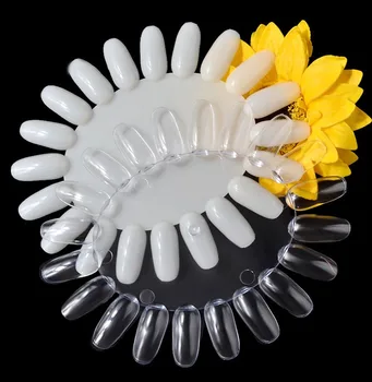 

10 Pcs/set False Nails 20 Tips Oval Shape Display Board Acrylic UV Polish Color Card for Manicure Practice Tool