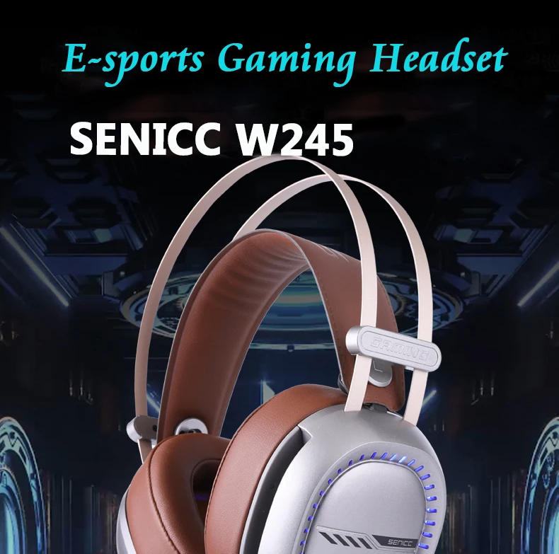 SENICC W245 светодиодный PS4 Игровые наушники с шумоподавлением игровая гарнитура с двумя разъемами 3,5 мм и USB разъемом компьютер