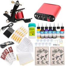Профессиональные наборы татуировок серебро Dans цвет 7 один мини источник питания железная катушка машина запотевание TM8711