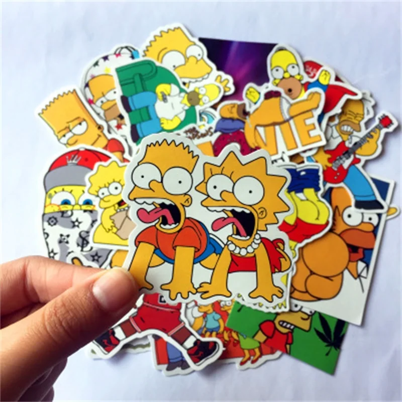 

25Pcs/Lot Cartoon Simpson Series Hybrid Notebook PC Suitcase Skateboard Bicycle Motorcycle DIY Waterproof Sticker