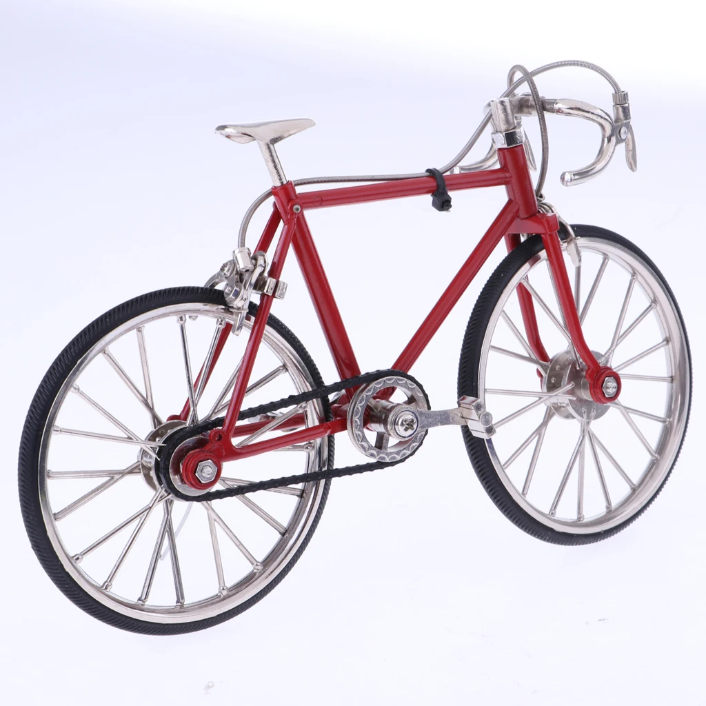 1:10 Scale Alloy Racing Bicycle Dollhouse Miniatures DIY Model Furniture Garden Decoration Accessories Red
