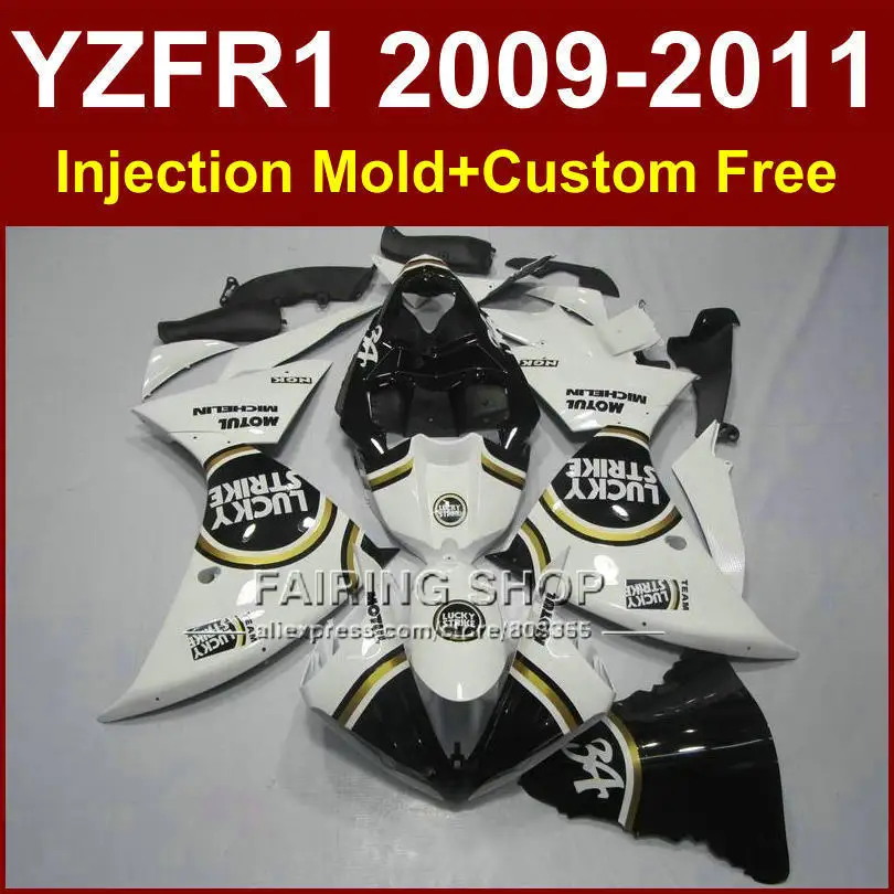 

LUCKY white Motorcycle parts for YAMAHA fairings YZF R1 09 10 11 12 R1 bodywork YZF1000 +7Gifts Injection YZF R1 2009 2010 2011