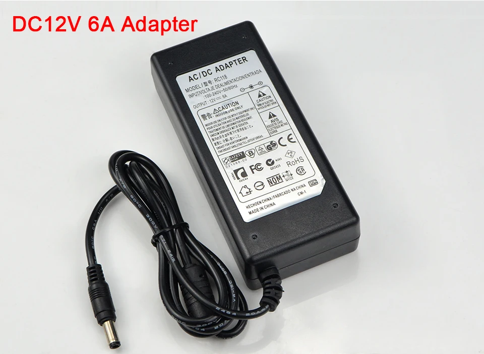 1 шт. AC100-240V в DC12V 1A 2A 3A 5A 6A 8A светодиодный драйвер адаптер трансформатор переключатель адаптер питания 5,5 мм x 2,1-2,5 мм штепсельная вилка европейского стандарта