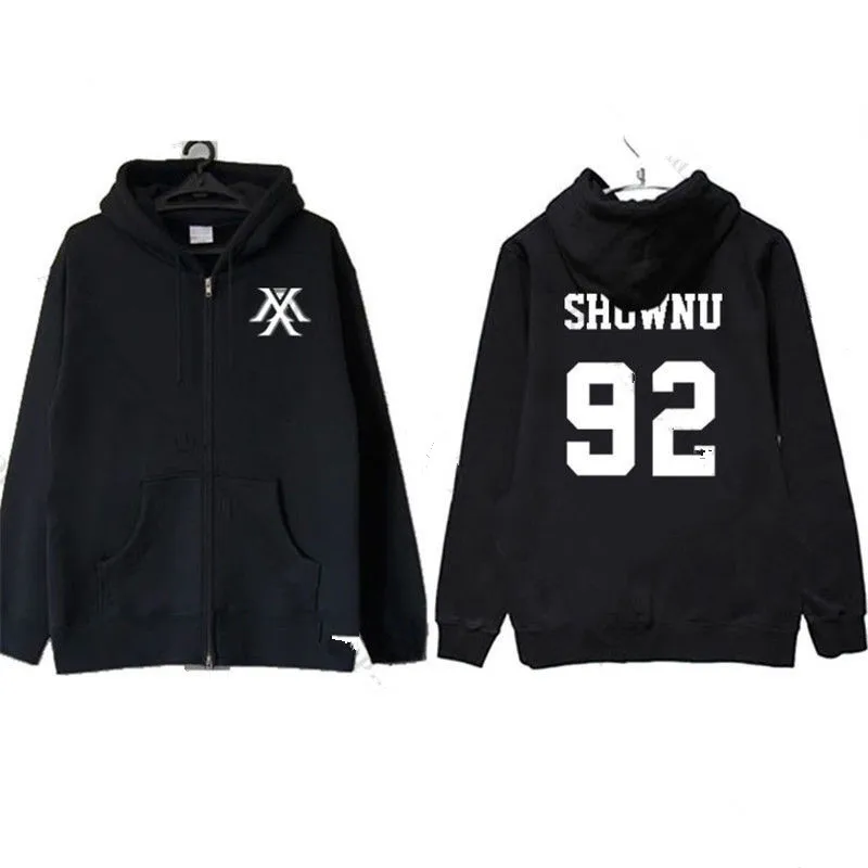 Mainlead KPOP Monsta X CLAN PART.2 GUILTY Zipper толстовка унисекс JOOHEON Sweatershirt