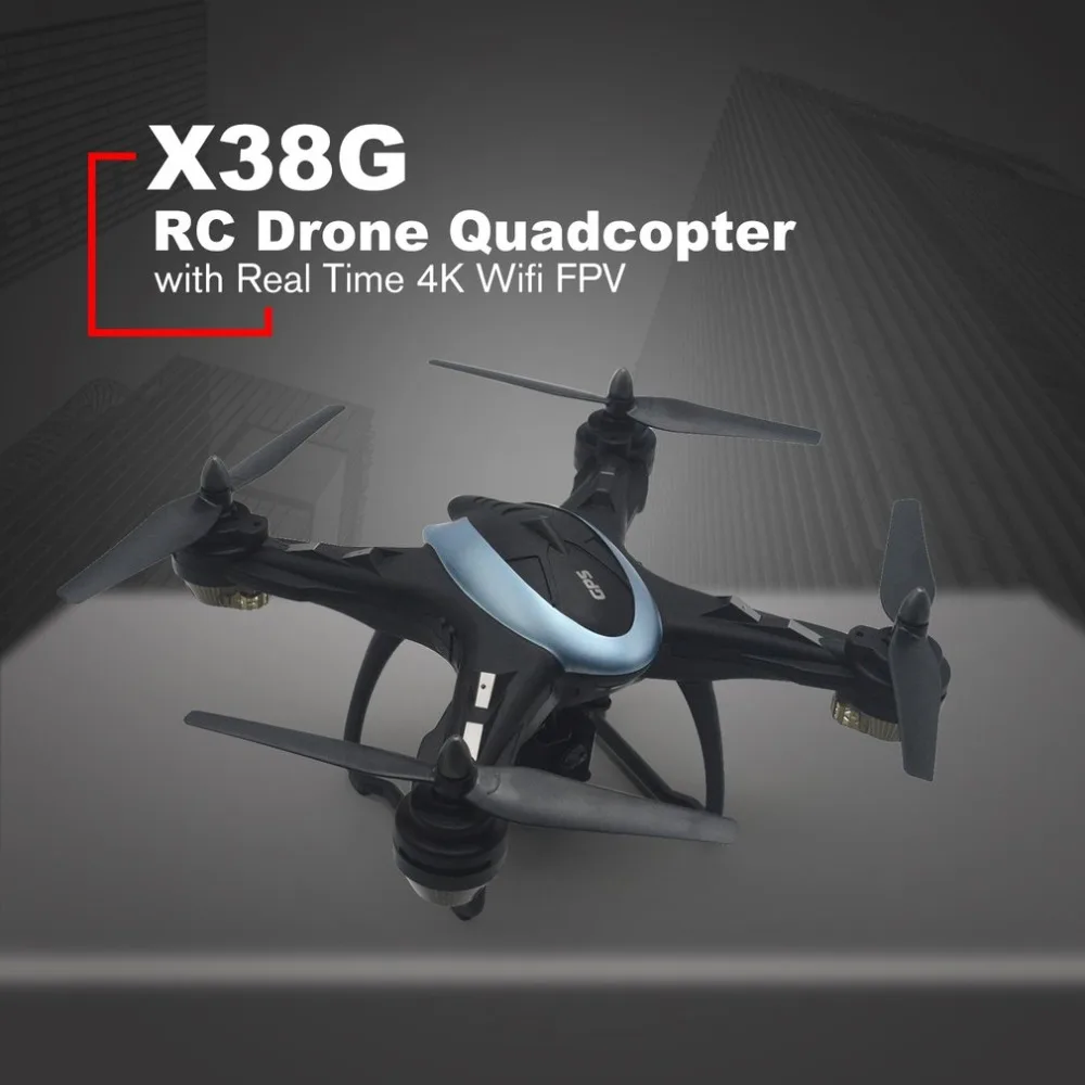 X38G Smart Selfie GPS RC Cámara Drone 4 K Quadcopter con Wifi en tiempo Real FPV gran angular giratoria una tecla de modo de retorno sin cabeza X38G Smart Selfie GPS RC Cámara Drone 4 K Quadcopter con Wifi en tiempo Real FPV gran angular giratoria una tecla de modo de retorno sin cabeza