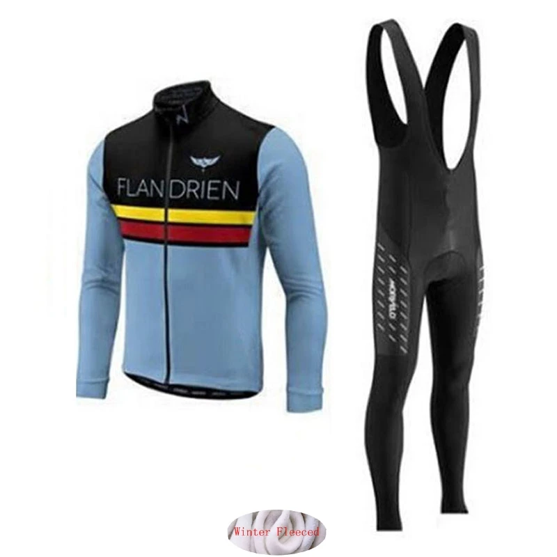 Morvelo/ зимний комплект из теплого флиса с длинными рукавами, теплая одежда, Майо, ciclismo, велосипедная зимняя одежда для велоспорта Ropa de invierno - Цвет: SET  J