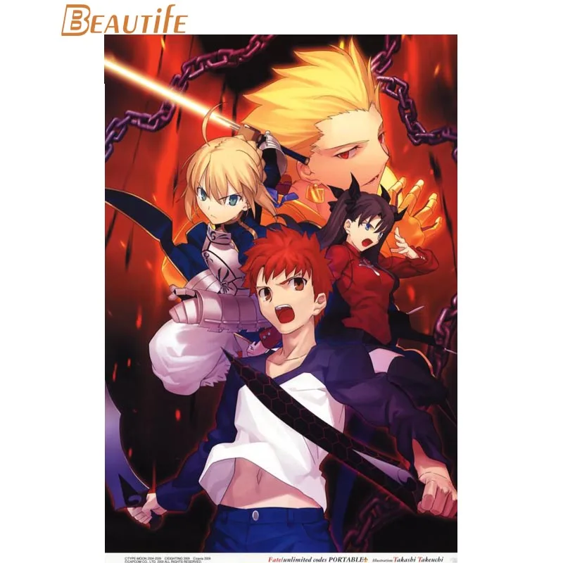 Горячая пользовательские Fate stay night Плакат Украшение дома Модная шелковая ткань настенный плакат на заказ плакат - Цвет: poster