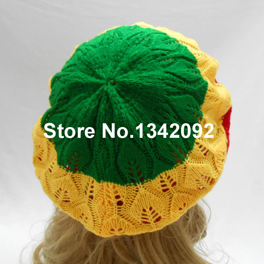 Rasta Tam берет шапка вязаная крючком регги Марли Ямайка растафари sloudy Dreadlock cap-красный желтый зеленый