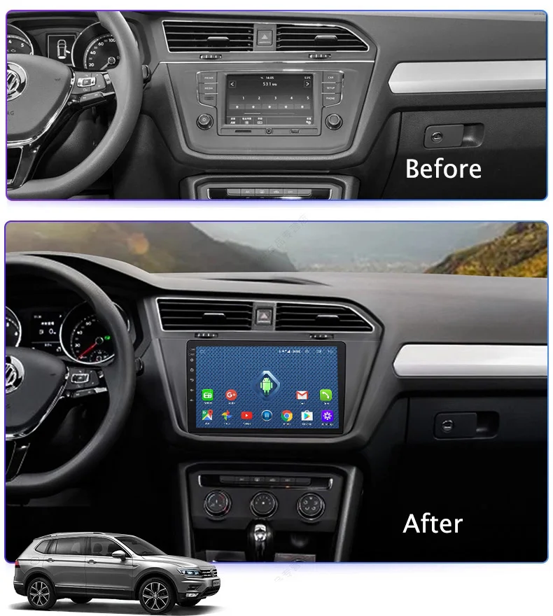 Discount 4G Lte All Netcom 10.1 inch android 8.0 full touch for tiguan L 2017-2018 car dvd multimedia gps navigation system 1