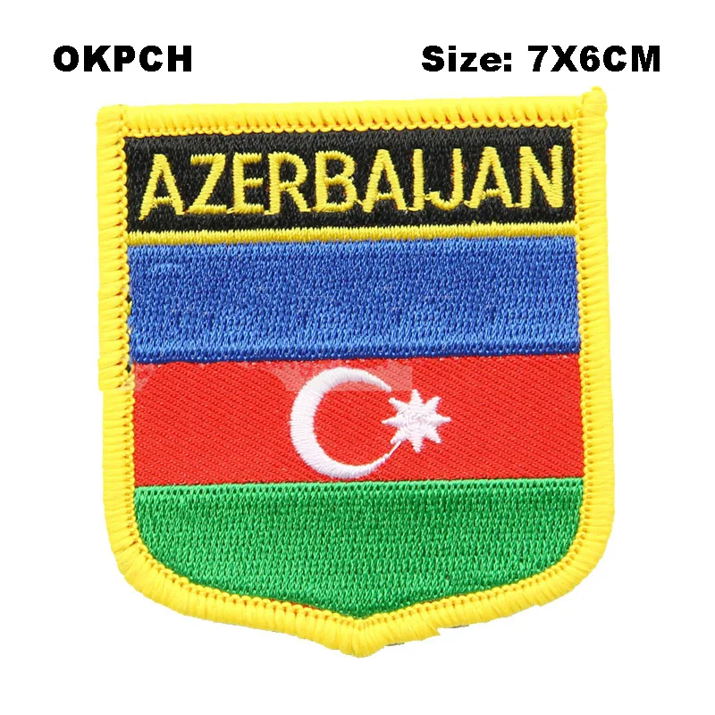 

Azerbaijan Shield Shape Iron-on Flag Patch Embroidered Saw on Badges Patches for Clothing PT0008-S