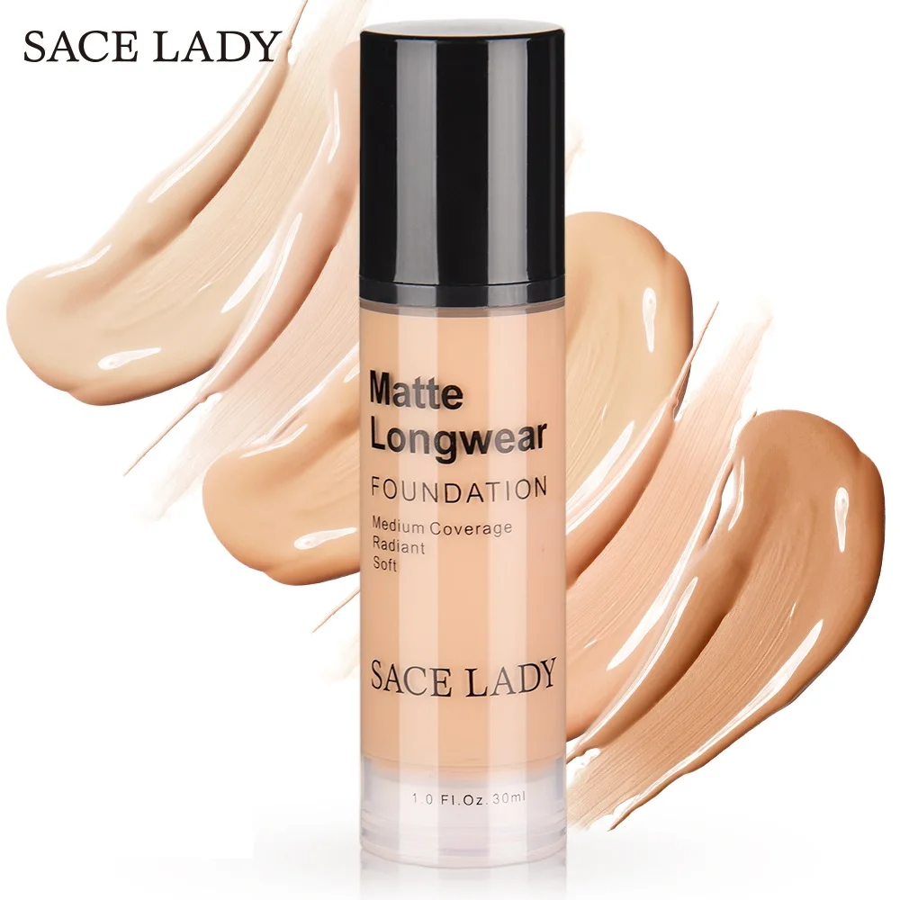 

SACE LADY Pro Liquid Foundation Concealer Cream 6Colors Professional Face Base Makeup BB Cream Perfect Cover Eye Dark Circles
