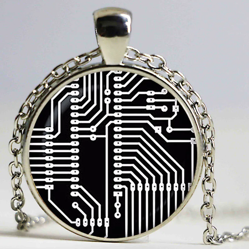 Circuit Board pendant. Printed circuit Board electronic Necklace. PCB
