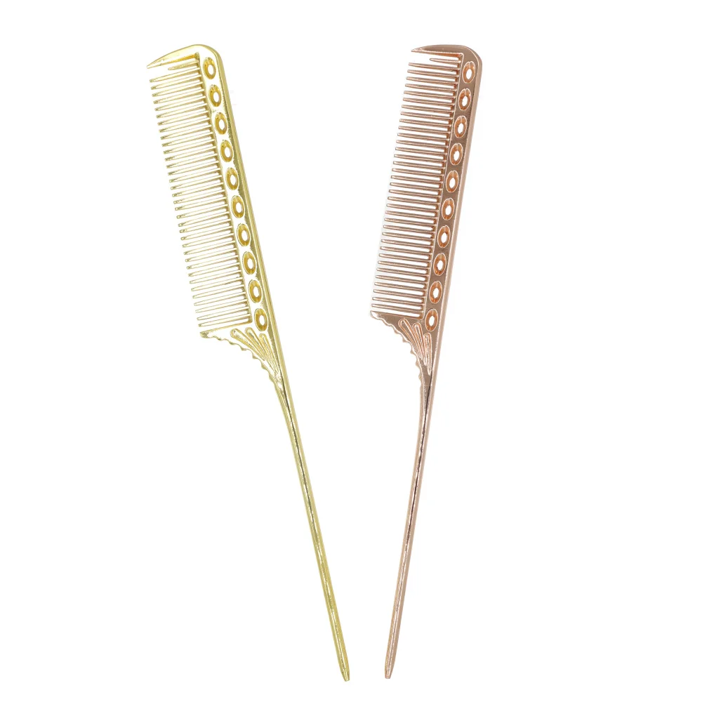 Pro 1 Pcs Hairstyling Titanium Comb Durable Metal hairdressing Tail