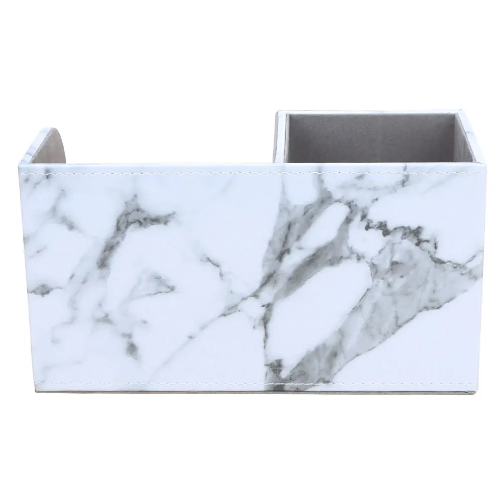 Marble Small Pen Holder Pencil Box PU Leather Desk Organizer Cell Phone ...