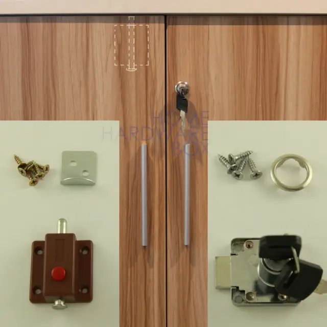 Buy spring loaded bolt double swing door latch and lock with two keys