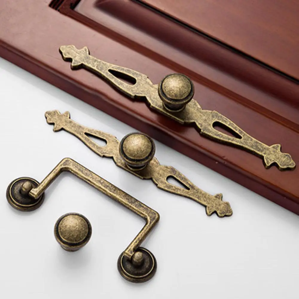 

American classical European antique green bronze handle Modern simple drawer wardrobe cabinet door handle