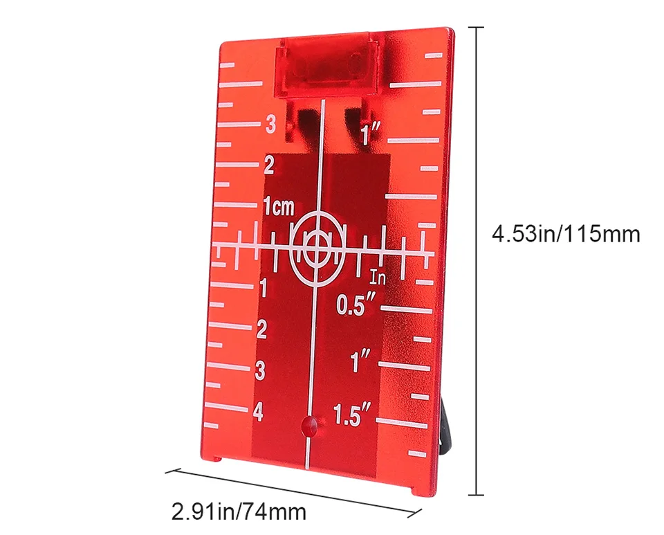 Huepar Магнитная красная мишень для роторного перекрестного лазерного уровня горизонтального и вертикального лазерного усиления и дальномер