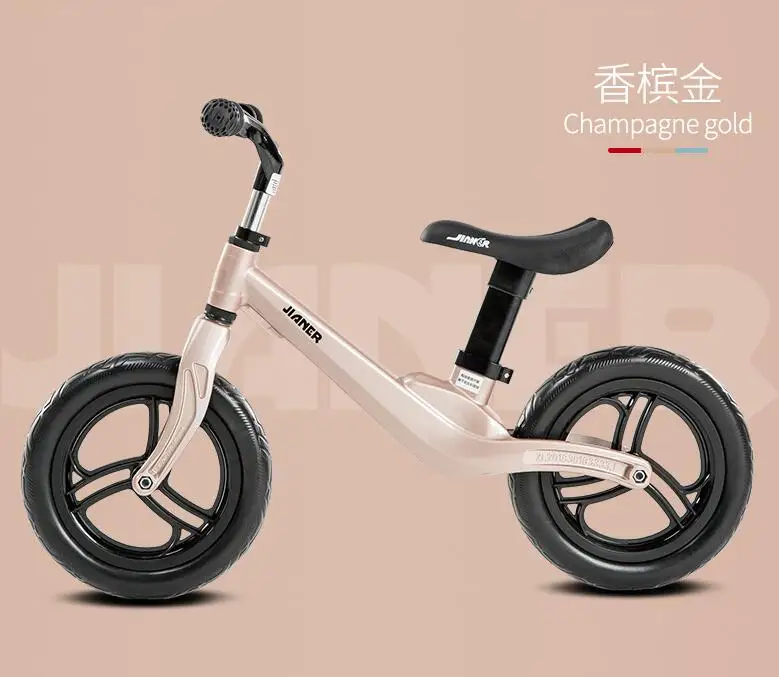 Top Pedal-less Balance Bike Magnesium Alloy Kids balance Bicycle For 2~6 Years Old Children complete bike for kids Integrated wheel 8