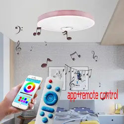 Светодиодный потолочный светильник RGB Dimmable потолочный светильник 36 W APP дистанционного Bluetooth Музыка света Гостиная маленьких Потолочное