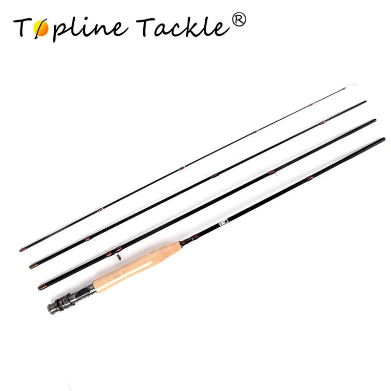 

Topline Tackle 1PC Carbon Fly Fishing Rod 9FT 2.7M 4 Section Fishing Rod Line e wt 3/4 5/6 7/8 Soft Cork Handle Fly Rod Fishing