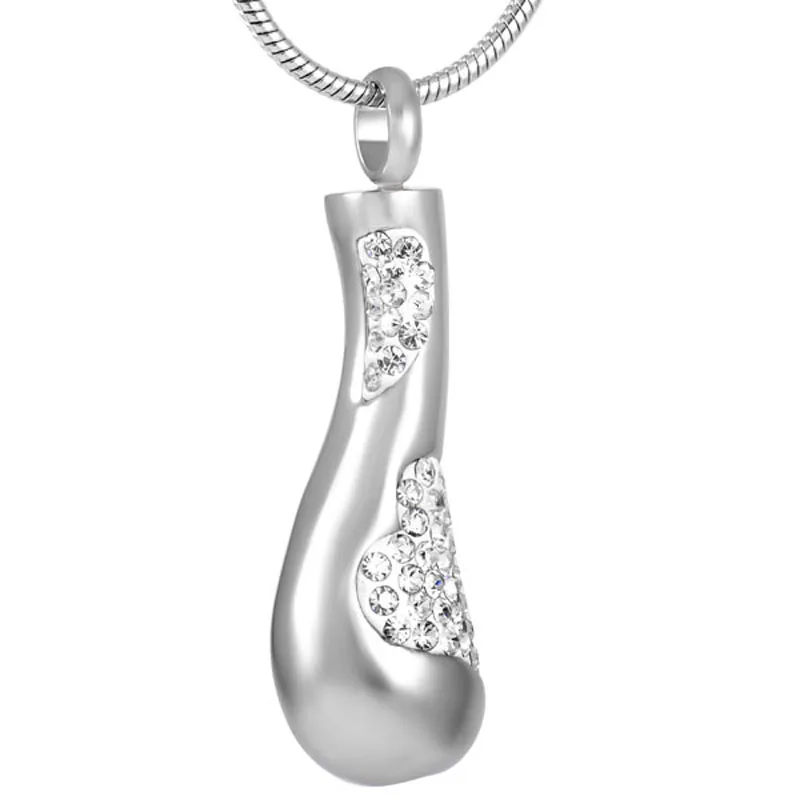 

KLH8317 Stainless Steel Cremation Necklace-Crystal Bar Funeral Urn Pendant Necklace Cremation Ash Urn Jewelry