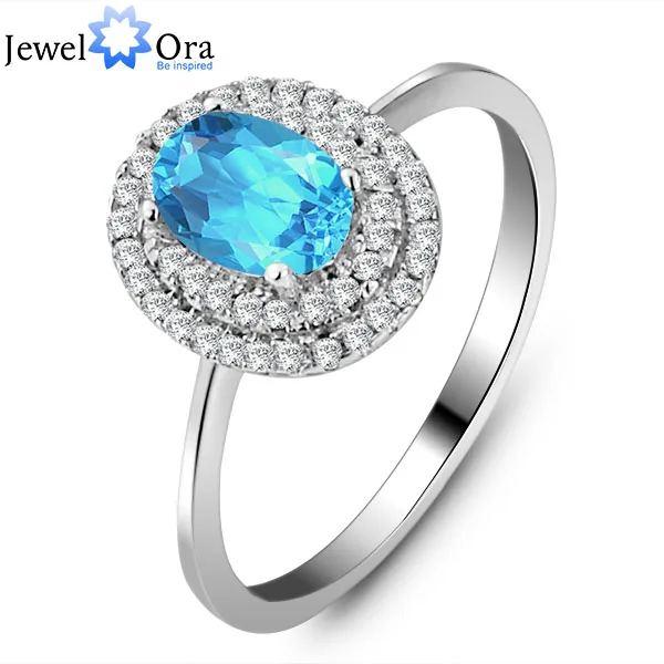 Natural Stone Ring Fashion Party Ring 925 Sterling Silver Jewelry for Women (Come With Box) (JewelOra RI101422)