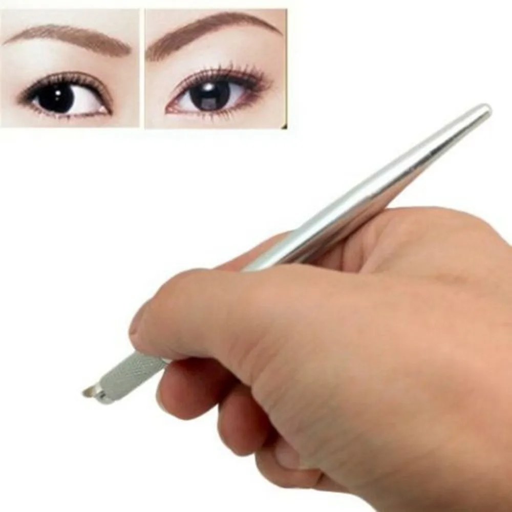 3D Microblading Permanent Eyebrow Tattoo Manual Blade Pen Tebori Pen+2pcs 12pins