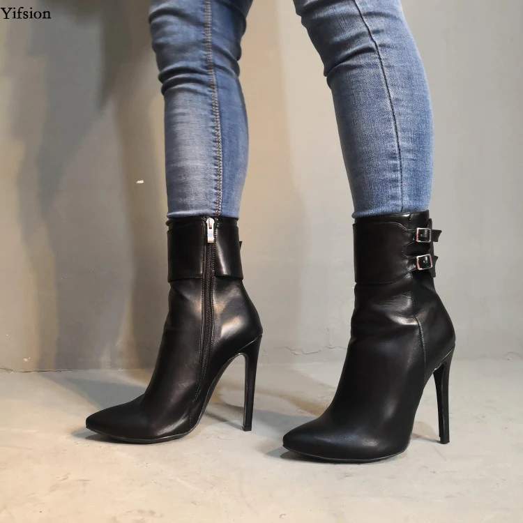 black stiletto ankle boots