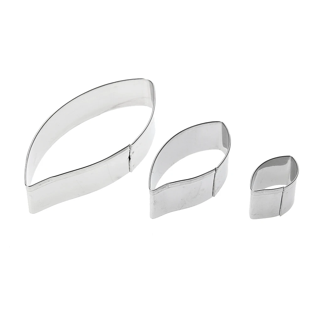 

3D Beautiful Flower Cake Mold Stainless Steel Peony Flower Teardrop-Shaped Cookie Cutter Fondant Cake Decoration