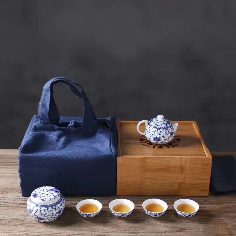  TANGPIN blue-and-white ceramic teapot with filters tea cup a tea sets portable travel tea set drink