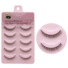 YOKPN модные натуральные короткие накладные ресницы 1 коробка 5 пар крест накрест Накладные ресницы ручной работы Профессиональная Красота Макияж ресницы