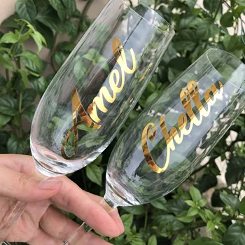 

Personalized Bridal Party Groomsman Groomsmen Decal for Wine Champagne Glasses or Plastic Tumblers Custom Vinyl Sticker