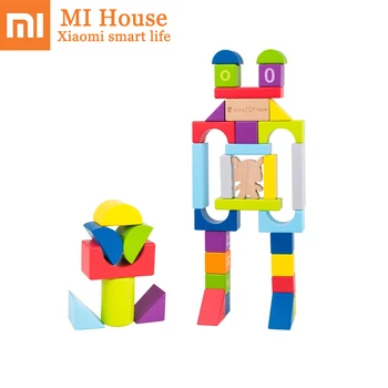 

Original Xiaomi Mitu Wooden Puzzle Hape 70 Colorful Building Blocks Letter And Numbers Educational Toys For Kids Gift