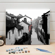 Живопись картины по номерам на холсте Пейзаж ремесла Искусство цифровая раскраска для гостиной стены акриловые украшения дома наборы