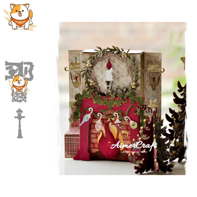

Stove For Christmas Metal Cutting Dies Scrapbooking Stencil For DIY Paper Card Decorative Embossing Die Cut Craft Dies New 2019