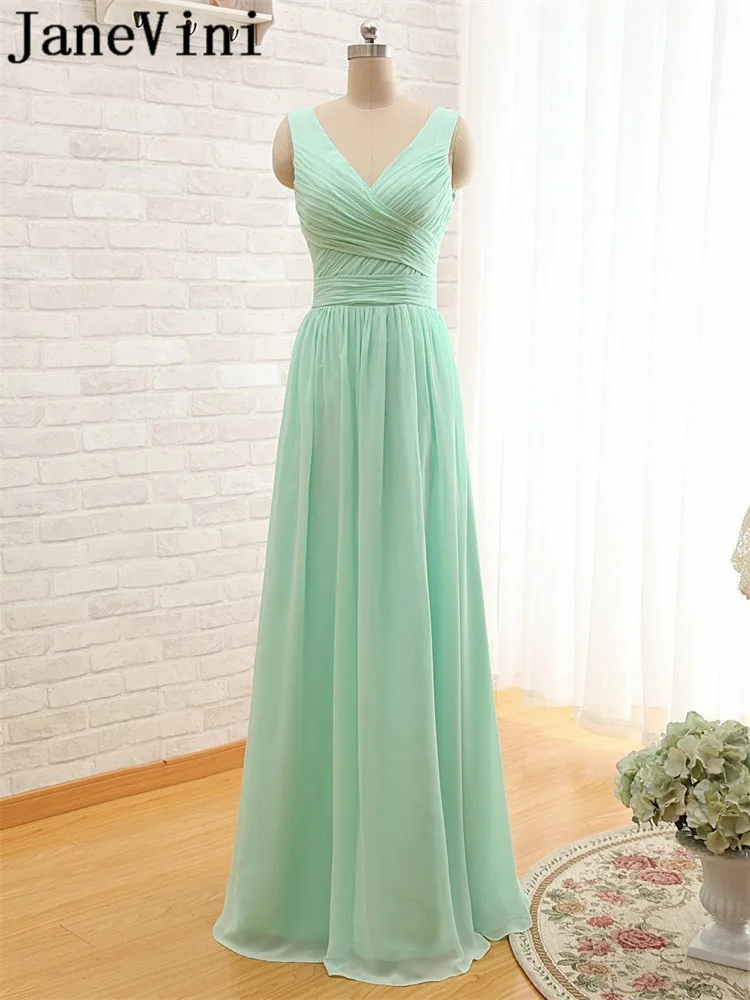 Holievery-Mint-Green-Chiffon-A-Line-Bridesmaid-Dresses-2019-Long-Wedding-Guest-Gowns-Brides-Maid-Dress (5)