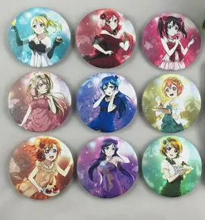 9 шт./компл. значок аниме Love live Lovelive Minami Kotori Ayase Eli Sonoda Nozomi брошь значок больше стилей значок Kawai анимация - Окраска металла: F 9pcs set