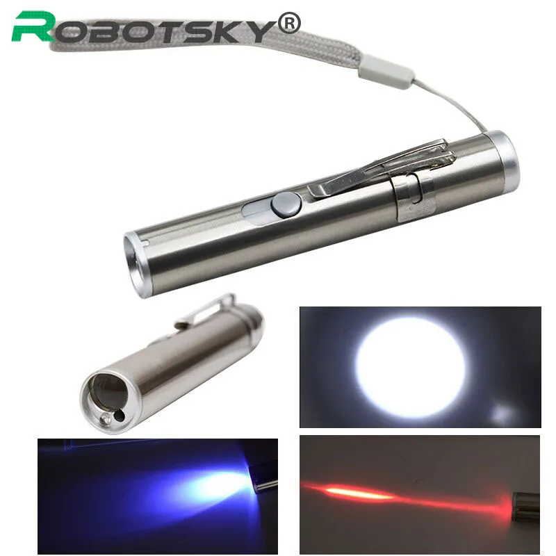 مصغرة usb قابلة للشحن 3 in1 led الليزر الشعلة الليزر القلم مضيا multifunction مصباح الأحمر