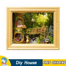 Miniature Doll House Squirrel Forest Stereoscopic Frame Nuts DIY Dollhouse Furnitures Gifts Sets Teenager Toys Figure Building