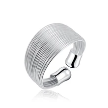 The new silver plated ring charm women bohemian multi-line LADY cute lovely nice chain open ring engagement ring