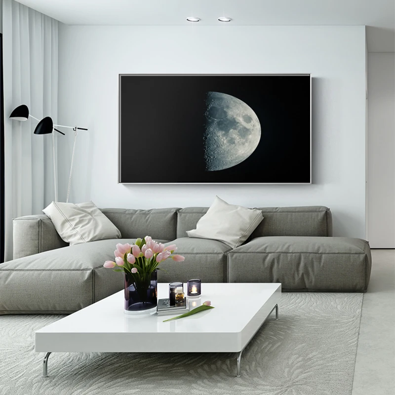 

Lunar Eclipse Black And White Canvas Painting Wall Pictures For Living Room Posters Modern Decor Landscape Poster And Print